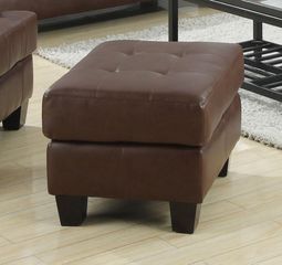 Samuel Upholstered Ottoman in Dark Brown - 504074