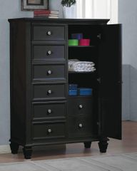 Sandy Beach Door Dresser in Black - 201328