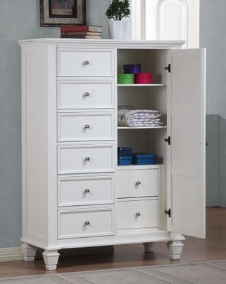 Sandy Beach Door Dresser in White - 201308