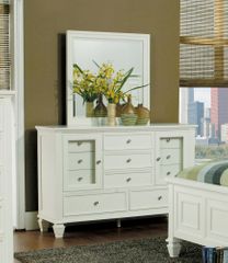 Sandy Beach Dresser with Mirror in White - Coaster - 201303-04-SET