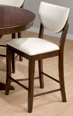 Satin Walnut Upholstered Side Bar Chairs - Set of 2 - 433-BS406KD