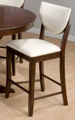 Satin Walnut Upholstered Side Bar Chairs - Set of 2 - 433-BS406KD