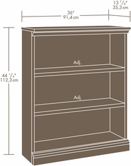 Sauder 3-Shelf Bookcase Estate Black