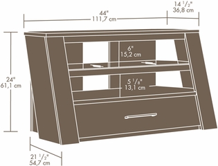 Sauder 42" Panel TV Stand with Drawer Jamocha Wood