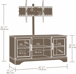 Sauder 50" TV Stand with Mount Estate Black