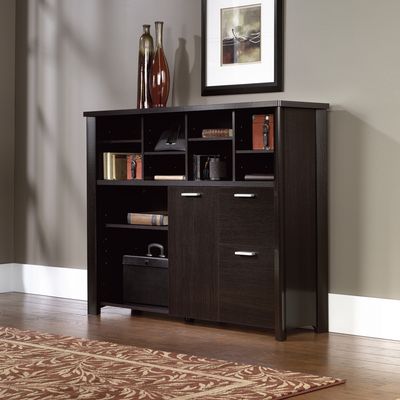 Sauder Aspen Credenza Cubbyhole Storage Unit Wind Oak