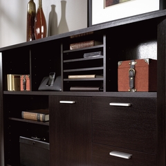 Sauder Aspen Credenza Cubbyhole Storage Unit Wind Oak