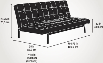 Sauder Avenue Black Duraplush Click-Clack Convertible Sofa