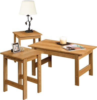 Sauder Beginnings 3 Pack Table Set Highland Oak