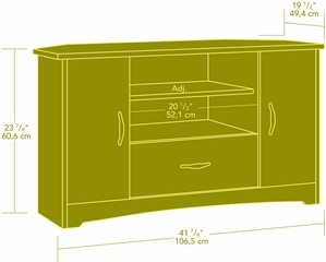 Sauder Beginnings 37" Corner TV Stand Cinnamon Cherry