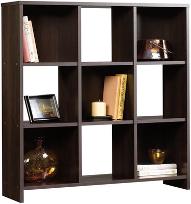 Sauder Beginnings 9-Cubby Storage Organizer Cinnamon Cherry