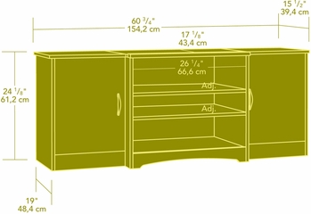 Sauder Beginnings Entertainment Credenza Cinnamon Cherry
