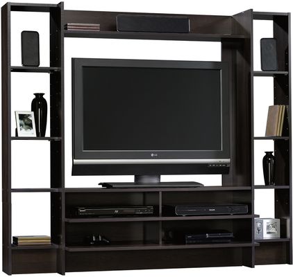 Sauder Beginnings Entertainment Wall System Cinnamon Cherry