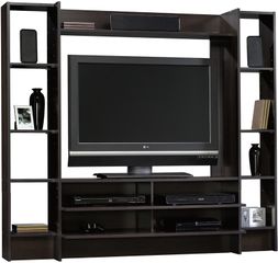 Sauder Beginnings Entertainment Wall System Cinnamon Cherry