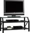 Sauder Beginnings Panel 47" TV Stand Black with Clear Glass