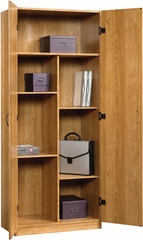 Sauder Beginnings Storage Cabinet 4 Adjustable Shelves Highland Oak