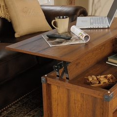 Sauder Carson Forge Lift-Top Coffee Table Washington Cherry