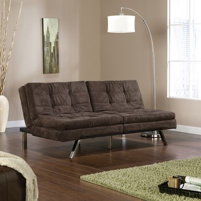 Sauder Durant Click Clack Convertible Sofa Microfiber Chocolate