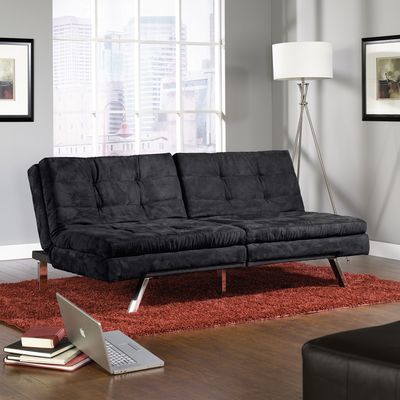 Sauder Durant Convertible Sofa Microfiber Black