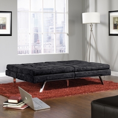 Sauder Durant Convertible Sofa Microfiber Black