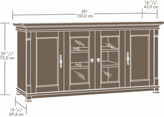 Sauder French Mills 60" Entertainment Credenza American Chestnut