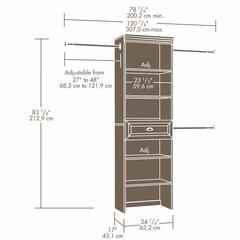 Sauder Hanover Closets Wide Starter Kit Jamocha Wood