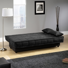 Sauder Lincoln Black Microfiber Click-Clak Sofa with Storage