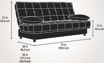 Sauder Lincoln Convertible Sofa Microfiber Chocolate with Underseat Storage
