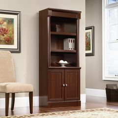 Sauder Palladia Library Bookcase with Doors Select Cherry
