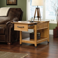 Sauder Registry Row Smartcenter Side Table Amber Pine