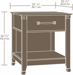 Sauder Registry Row Smartcenter Side Table Amber Pine