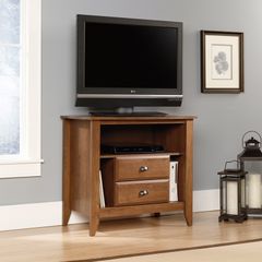 Sauder Shoal Creek 37" High Boy TV Stand Oiled Oak