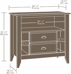 Sauder Shoal Creek 37" High Boy TV Stand Oiled Oak