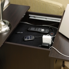 Sauder Shoal Creek Smartcenter Side Table Jamocha Wood