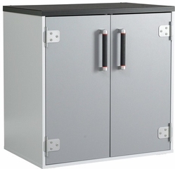 Sauder Tuff Duty 2-Door Base Cabinet Polished Silver - Sauder Furniture - 409261