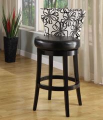 Savvy 4015 30" Swivel Barstool in White Floral Fabric / Ebony - Armen Living - LCSASWBAFL30