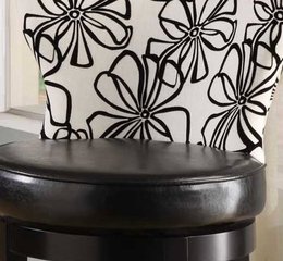 Savvy 4015 30" Swivel Barstool in White Floral Fabric / Ebony - Armen Living - LCSASWBAFL30