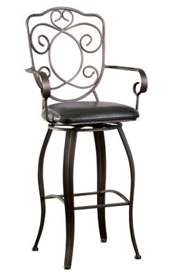 Scroll Back Bar Stool - Bronze with Muted Copper - Powell Furniture - 222-486