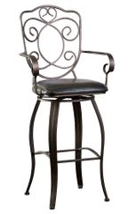 Scroll Back Bar Stool - Bronze with Muted Copper - Powell Furniture - 222-486