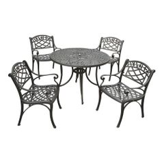 Sedona 42" 5 Piece Black Aluminum Outdoor Dining Set with Arm Chairs - CROSLEY-KOD6003BK