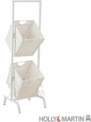 SEI 2-Tier Basket Storage - White