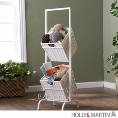 SEI 2-Tier Basket Storage - White
