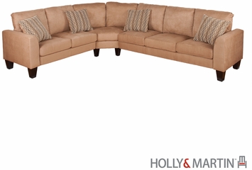 SEI Carlton 3pc Sectional - Sofa / Loveseat / Wedge - Mocha