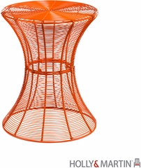 SEI Indoor/Outdoor Round Metal Accent Table, 18.5 Inch - Orange