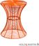 SEI Indoor/Outdoor Round Metal Accent Table, 18.5 Inch - Orange