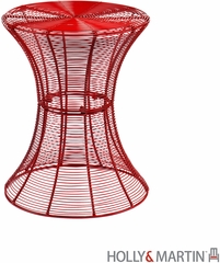 SEI Indoor/Outdoor Round Metal Accent Table, 18.5 Inch - Red