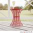 SEI Indoor/Outdoor Round Metal Accent Table, 18.5 Inch - Red