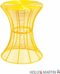 SEI Indoor/Outdoor Round Metal Accent Table, 18.5 Inch - Yellow