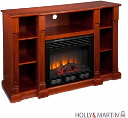 SEI Kendall Electric Media Fireplace - Classic Mahogany