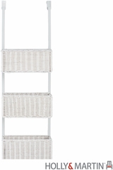 SEI Over-The Door 3-Tier Basket Storage - White